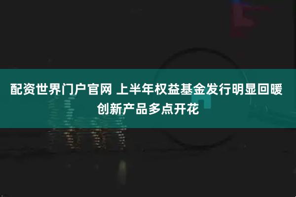 配资世界门户官网 上半年权益基金发行明显回暖 创新产品多点开花